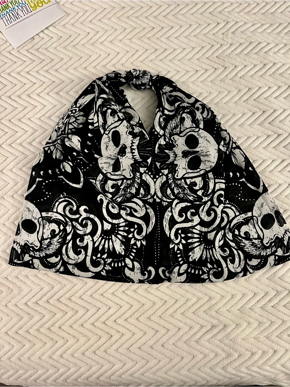 Black & White Skull Print Women’s knot purse/bag. 💀#knotpurse #skull
